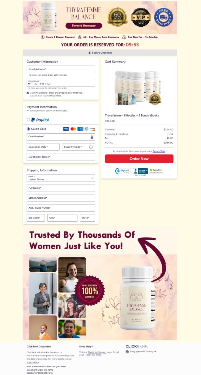 Thyrafemme Official Website Secure Order Page